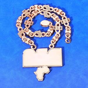 DBG Letter Moissanite Iced Out Pendant Africa <b>Map</b> Rhodium Plated Rose Gold Hip Hop Statement Necklace for Men - Product Image 2