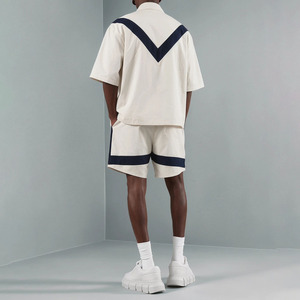 New Fashion Men's Casual Sports Two-Piece <b>Set</b> Summer Solid Breathable White & Black Side Stripe Trendy <b>Knit</b> 3D Printed Tracksuit - Product Image 2