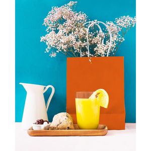 Sacchetti Regalo Arancioni di Media Dimensione con Manici, 30 Pezzi, 11"x5"x8", Confezione da 30 Pezzi, Multiuso - Product Image 3