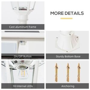 77\" Vintage Street Lamp Post <b>Light</b> Waterproof Aluminum Outdoor <b>Motion</b> Activated <b>Sensor</b> PIR Adjustable Brightness Pillar <b>Lights</b> - Product Image 3