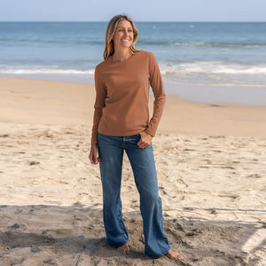 T-shirts de sport et de yoga confortables à manches longues pour femmes en toile, sans coutures, compressifs, anti-rides, séchage rapide, respirants - Product Image 3