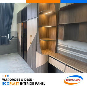 Armario de roble moderno con escritorio, panel interior de PVC, fábrica interior líder de Vietnam para la exportación - Product Image 1