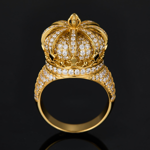 Anillo de Diamantes Cultivados en Laboratorio con Diseño de Corona, Oro de 14 Quilates, Anillo de Lujo para Mujer - Product Image 2