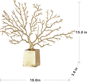 Adorno de Árbol Decorativo para el Hogar con Acabado Dorado, para Mesa y Decoración de Sala de Estar, Adorno de Lujo para la Entrada de la Oficina - Product Image 3