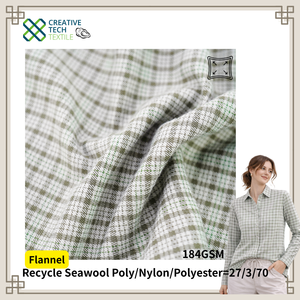 SWL-5E1561 Lana de mar reciclada PET/Nylon/Poliéster=27/3/70 P/D Franela Sostenible Mezcla de lana de mar reciclada y nailon para camisería - Product Image 2