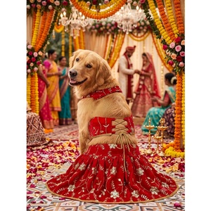 Hot Sale Exclusive Ethnic Lehenga for Pets Traditional Indian Pet <b>Dress</b> Designer Festive Wedding Party Wear Costume for <b>Dogs</b> - Product Image 1