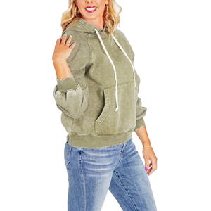 Sweat-shirt à capuche oversize délavé pour femme 450 GSM, style streetwear, fabrication OEM, marque privée - Product Image 5