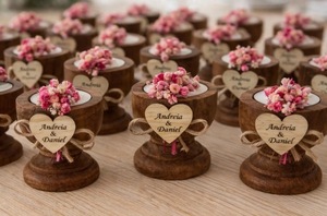 Wood <b>Tea</b> Light Holder Set Round Handmade Candle Holder for Home Decoration - Product Image 3