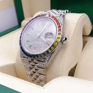 Colorido VVS Moissanite Diamond Index Dial Mecánico Automático Iced Out Reloj de pulsera Hip Hop Bling Tachonado Moda al mejor precio - Product Image 4