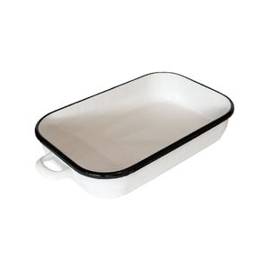 Best Selling High Quality <b>Black</b> Metal Iron Enamel Serving Tray With Handles Iron Tray For Home Decor Serving Serving Accessory - Product Image 1