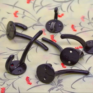 Crochet mural à une seule pointe, crochet en métal noir, crochet à vêtements en fer, crochet mural rustique, crochet mural décoratif, crochet mural porte-clés - Product Image 3