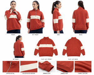 เสื้อสเวตเชิ้ตผ้าเชนิลล์ระบายอากาศได้ดี สไตล์สตรีทแวร์ ปักลายโลโก้ได้ตามต้องการ สำหรับผู้หญิง ผ้าโพลีเอสเตอร์/คอตตอน 260 กรัม บุซับในสำหรับฤดูหนาว ป้องกันการหดตัว 1/4 - Product Image 6