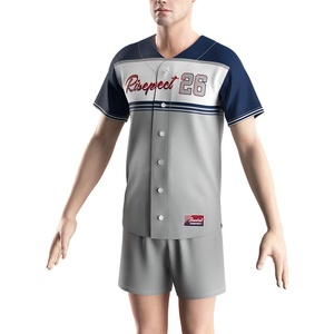 Wholesale Practice Wear Breathable Solid <b>Baseball</b> Jersey Short Front Customizable Colors Logo Digital Print 100% Polyester - Product Image 1