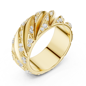 Anillo de Compromiso Vinson Project Art Deco con Banda Ancha de Moissanita Creada en Laboratorio de 2 Quilates, Acero Inoxidable y Oro Rosa de 14K - Product Image 2