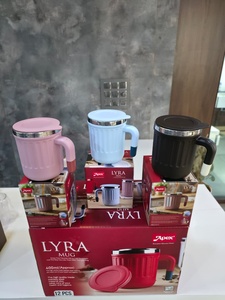 แก้วกาแฟสแตนเลสสตีลสองชั้นเก็บความร้อน ANAX LYRA พร้อมฝาเกลียว หูจับสองสี ความจุขนาดใหญ่ เหมาะสำหรับการเดินทางและเป็นของขวัญ - Product Image 5