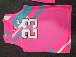 Maillot de basketball personnalisé 2026, sublimation, réversible, sans manches, col en V, Micah Legend, devant en mesh DriFit, 160g Spandex - Product Image 2