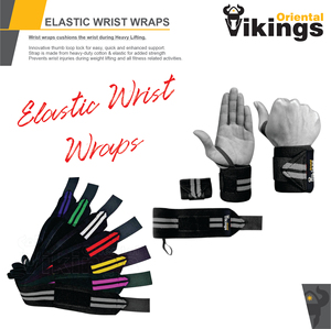 Bandes de poignet réglables en polyester et coton de haute qualité, antidérapantes et respirantes pour la musculation, la gym, l'haltérophilie et les sports - Oriental - Product Image 3