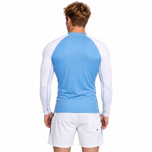 Camiseta Deportiva de Compresión de Manga Larga para Hombre, Cuello Redondo, Corte Ajustado, Protección UV, para Natación - Product Image 4