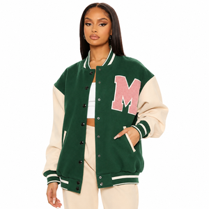 Chaqueta Varsity OW Cross-Border High Street para Hombre y Mujer, con Botones de Cuerno, Holgada, con Logotipo Bordado en la Parte Delantera, Resistente al Viento, con Forro de Piel de Conejo - Product Image 4
