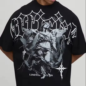 T-shirt ample et décontracté pour homme, coupe oversize, en coton, imprimé graphique, manches courtes, style streetwear - Product Image 1
