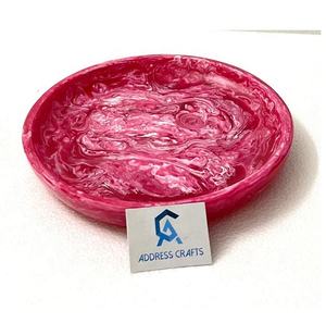 Vaisselle de cuisine décorative écologique et élégante, plateaux à salade en résine pour table, 8 pouces, nouveau design, assiettes de service faites à la main pour la maison - Product Image 1