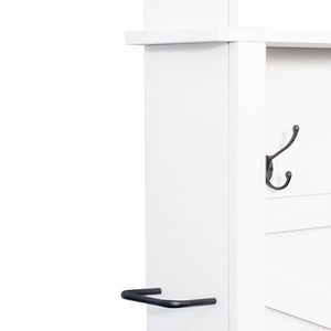 Panca da ingresso 4-in-1 in noce stile rustico con 16 vani aperti, scarpiera rustica e 6 ganci - Product Image 6