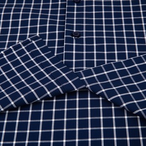 เสื้อเชิ้ตแขนสั้นทรงเข้ารูปสำหรับผู้ชาย ลายทางสไตล์วัยรุ่น ผ้าป๊อปลิน กระดุมแถวเดียว มีกระเป๋า ระบายอากาศได้ดี - Product Image 6