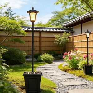 Lampada Solare LED da Giardino Bianco Caldo, Palo in ABS con Chip SMD per Esterni 2700K e 3000K CCT - Product Image 5