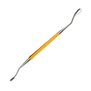 Lime à os dentaire double-embout en acier inoxydable avec manche doré et lames aiguisées, ensemble d'instruments chirurgicaux buccaux à commande manuelle - Product Image 3