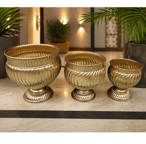 Vase à fleurs en fer de haute qualité résistant à la rouille, bol décoratif, centre de table floral pour mariage, fait main, décoration pour la maison et le jardin - Product Image 1