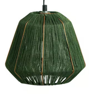 Lámpara Colgante Tejida a Mano de Yute Verde Oliva - Product Image 3