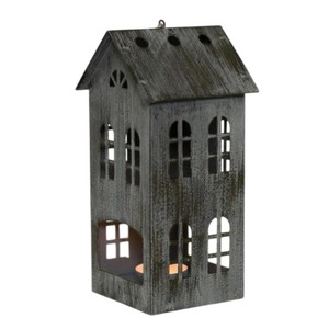 Portavelas de metal negro mate al por mayor con forma de casa de campo, soporte de hierro para velas de té, linterna para velas votivas para decoración de mesa - Product Image 4