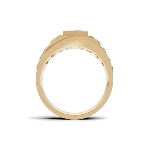 Crown line Men's Lab Grown <b>Diamond</b> <b>Ring</b> Round & Princess Cut <b>Diamond</b> <b>Ring</b> with IGI Certified & VVS Clarity Fine Jewelry for Sale - Product Image 2