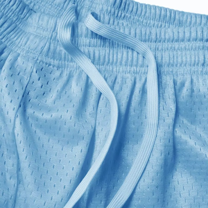 กางเกงขาสั้นออกกำลังกายผู้ชายสีฟ้าล้วน ผ้าตาข่าย แห้งเร็ว เหมาะสำหรับวิ่งและสวมใส่ลำลอง สินค้ามาใหม่ รับผลิตแบบ OEM ODM - Product Image 4