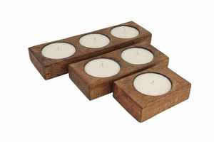 Bol à bougie en bois fait main de forme personnalisée pour la décoration de la maison, de l'hôtel et du restaurant, porte-bougie - Product Image 6
