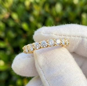 Classic Radiant Cut Lab Grown Diamond Women's Bridal Band 2.00 CTS. Gold Plated Cluster Leaf Design Stackable Anniversary <b>Ring</b> - Product Image 6