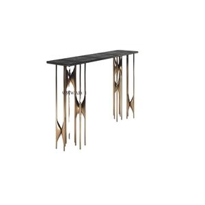 Décoration de la maison table console marbre massif avec métal laiton matériel grande taille ferme table console intérieure pour la décoration de mariage - Product Image 1