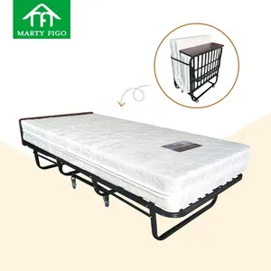 Factory customize Amazon hot selling reinforced fold up beds rollaway portable folding foldable guest bed hotel extra metal beds