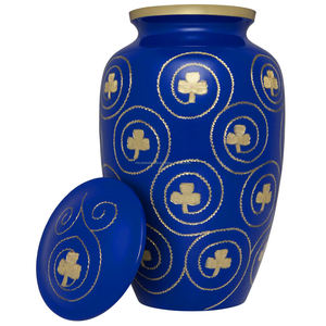 Urna de cremación artesanal de latón rojo y aluminio con libélulas doradas estilo americano - Product Image 6