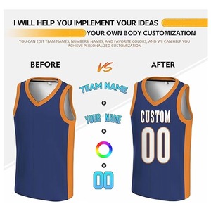 Maillot de basket imprimé de haute qualité pour hommes, coupe ajustée, tissu en maille respirant, couleur personnalisée, sans manches, col en V, vêtements de sport - Product Image 5