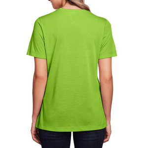 T-shirt pull-over décontracté à col rond et manches courtes, couleur unie, effet délavé, pour femme – Commande en gros du fabricant pour l'été - Product Image 2