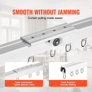 Set di Binari per Tende in Lega da Soffitto, Sistema Scorrevole da 3,6 Metri, Divisorio per Stanze e Tende - Product Image 4