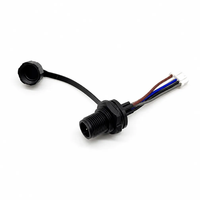 Connecteur plastique M12 8 broches mâle à fixation frontale avec capuchon de protection pour câble terminal JST PHR