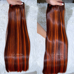 Extensions de Cheveux Humains Brésiliens, Cheveux Courts, Soyeux, Brillants, Couleur Piano Double, Grand Stock Disponible - Product Image 2