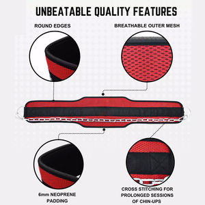 เข็มขัดยกน้ำหนักแบบปรับได้ แข็งแรง ทนทาน พร้อมโซ่  เข็มขัดออกกำลังกายแบบปรับแต่งได้สำหรับการฝึกดิปและพูลอัพ  มีตัวเลือกการออกแบบที่ปรับแต่งได้ - Product Image 4