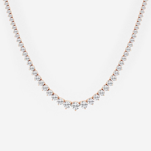 Collier Riviera 10 CTW avec diamants ronds de laboratoire gradués, bijoux de mode pour femmes, chaîne élégante et étincelante - Product Image 4