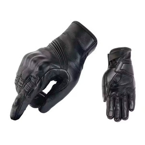 Leather <b>Touch</b> Screen Full Finger Racing <b>Gloves</b> for Motorbike Cycling Hiking & Climbing-Waterproof Outdoor Sports Men's <b>Gloves</b> - Product Image 2