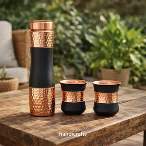กระติกน้ำทองแดงเคลือบเงา ลายตอกแบบดั้งเดิม พกพาสะดวก ดีไซน์ทันสมัย - Product Image 6