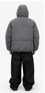 Custom Oversized Hooded <b>Puffer</b> <b>Jacket</b> OEM Private Label Winter Streetwear Bubble <b>Jacket</b> Manufacturer - Product Image 3