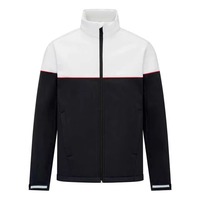 Veste polaire homme color-block à col montant, fermeture éclair, coupe régulière, coupe-vent, pour l'extérieur en automne
